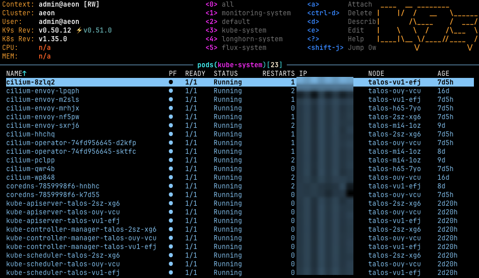 Talos Kubernetes cluster diagram